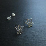 Small Lotus Flower Stud Earrings . Sterling Silver 925 . Mandala Earrings . Yoga Earrings . Bohemian Jewelry New CANADA