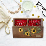 MONET- Handpainted Sunflower Jewelry Box, Travel Jewelry Box, Travel Jewelry Case, Unique Jewelry Box, Jewelry Organizer, Gift For Her