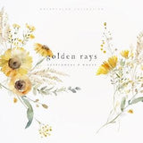 Sunflowers Clipart - Watercolor Sunflowers - Wheat Sunflowers Clipart - Summer Clipart - Sunflowers - Premade Clipart - Watercolor Clipart