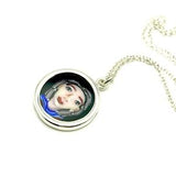 Collector Portrait murine pendant Silver Sister  coin mosaic
