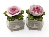 Aynsley Fine Bone China Flower Rose Carnation Salt & Pepper Shakers England