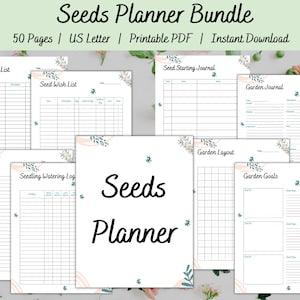 Seed Planner, Seed Planting Guide, Seed Planting Tracker,  Seed Calendar, Printable Seed Journal, Seed Garden, Seed Starting