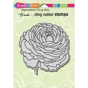 New Stampendous RUBBER STAMP cling FLOWER Single Ranunculus free USA ship