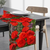 Red Roses Table Runner 90''??16'', PhotoShatts Floral Home Decor,  Perfect Holiday Red, Original Print, Gift Ready, OOAK