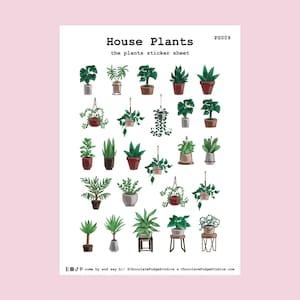 Sticker Sheet ~ Housplants ~ Hanging Plants ~ Indoor Plants ~ Bullet Journal ~ Happy Planer ~ Scrapbooking
