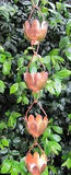 Stanwood Rain Chain: Copper Rain Chain Lotus Lily Flower  - 8 feet