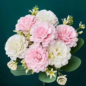 Pink Silk Peony Artificial Flowers Wedding Home Decoration Living Room...
