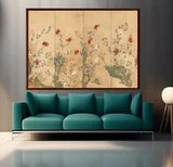 Korean Antique Art Painting Peony Flower of Joseon Korea