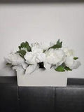 New White Peony Arrangement ina wooden box / Spring centerpiece/ homedecor