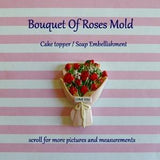 Silicone Mold DIY crafts Chocolate Candy Cupcake Topper Cake Decorations Fondant Polymer Clay Resin Bouquet of Roses Valentine Mother's day