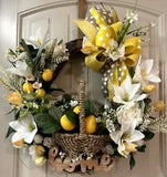 Lemon Basket Home Summer grapevine wreath by Taylormadecustombows 24x22x7"