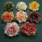 6/80pcs 8Color Bloom Peony Artificial Silk Flower Head Fake Flower For DIY Craft