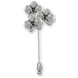 Orchid Jewelry Sterling Silver Handmade Orchid Flower Brooch Pin  OR5-STP