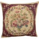 Bouquet Floral Red Tapestry Cushion Cover - Flower Bouquet Cushion Case - Throw Pillow Cover - 18x18 inch Gobelin Pillow Cover