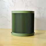 Eco-Friendly Green Planter Pot with Drainage, Sustainable 3D Printed Bioplastic, Modern Minimalist Indoor Decor, Aesthetic Room Accents