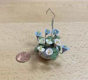 Artisan Dollhouse Miniature Hanging Plant Lily Flowers Garden Sculpted Colorful