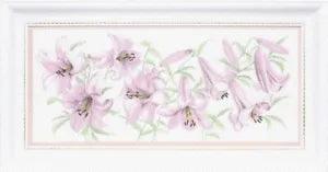 Diy Needlepoint Cross Stitch "Lilac Lilies" Embroidery Kit. Unprinted ???anvas