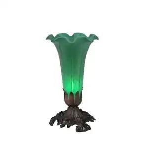 Meyda Lighting 8"H Green Pond Lily Accent Lamp, Green - 11252
