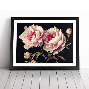 Vivacious Peony Flowers Framed Wall Art Poster Print Home Decor Picture Large