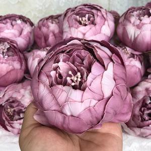 Artificial Silk Peony Flower Head, 50-100pcs Vintage Color, Cameo Brown , Shabby Chic Romantic Bride Wedding Decoration