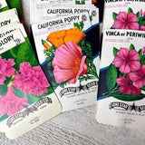 Vintage pink seed packs, unused NOS envelope, Ephemera, Junk journal pocket, Mixed media, Nature Botanical Flower theme