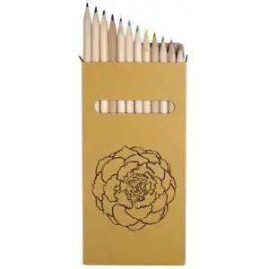 12 x 'Peony Flower' Long 178mm Coloured Pencils / Pencil Set (PE00009548)