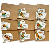 Sunflower Decorated Envelopes | Vintage | Kraft Envelopes | A7 Envelopes | Mailers | Collage | Snail Mail | Pen Pal | Stickers | Washi Tape