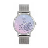 Toff London TLWS-17618 Ladies Blue Water Lilies Flower Watch