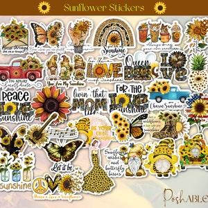 SUNFLOWER Stickers | Glossy Vinyl Stickers | FLOWER Stickers | Die cut stickers | SPRINGTIME Stickers | gift idea of Stickers