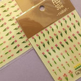 Pink Flower Nail Stickers, NO.1 Tulip, Bell orchid, Plant Nail Sticker Flowers Decal, Self-Adhesive Art Nail Sticker, Women Gift, 5D Nails