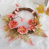 Peony Flower Vine Wreath Garland Decoration Floral Wreath for Front Door