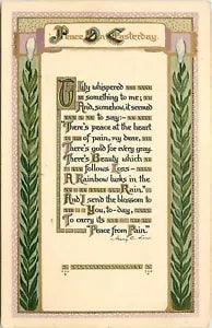 Nister Arts &Crafts Style Easter Postcard 2128, Lily Motif & Poem, Posted 1910
