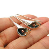 Sterling 925 Silver and Copper Calla Lily Drop Earrings Handmade Jewellery