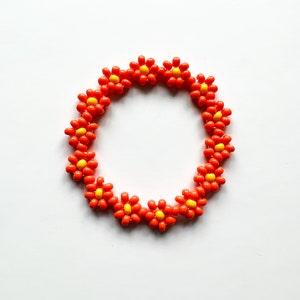 CHUNKY FLOWER BRACELET - Orange