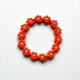 CHUNKY FLOWER BRACELET - Orange