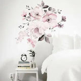 Large Peony Rose Flower Art Wall Sticker Living Room Background Decal Art Decor