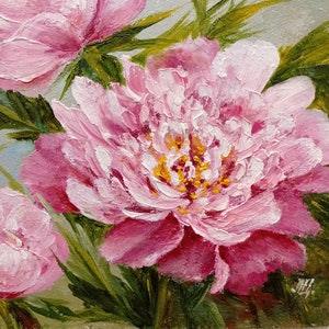 Down Load, Peonies White pink peonies Small Oil impressionist art original painting flower painting garden still life a gift for her Bouquet