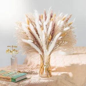 93PCS Natural Pampas Grass Mix Bouquet | Dried  for Wedding Boho Flowers Home