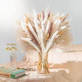 93PCS Natural Pampas Grass Mix Bouquet | Dried  for Wedding Boho Flowers Home