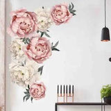 Peony Rose Flowers Wall Sticker Art Nursery Decals Kids Room Home Decor Gift