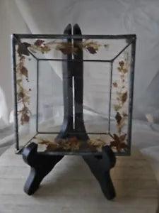 Glass pressed flowers framed With Pewter