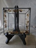 Glass pressed flowers framed With Pewter