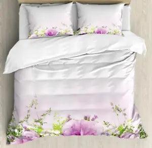 Flowers in Bloom Duvet Cover Set Twin Queen King Sizes with Pillow Shams