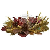 Magnolia Berry Antler and Peacock Feather Artificial Candelabrum Silk