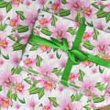 Wrapping Paper Roll,  Floral Orchid wrapping paper gift wrap, flower wrapping paper gift wrap