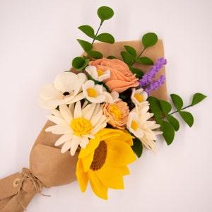 Felt Flower Bouquet with eucalyptus, Floral nursery decor, Flower decor
