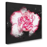 Pink Carnation Flower Paint Splash Canvas Print Wall Art Framed Picture Large
