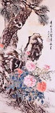 ORIGINAL ASIA FINE ART CHINESE SANSUI WATERCOLOR PAINTING-Peony flower&Landscape