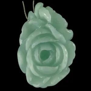 BE07915# Hand Carved Unique Peony Flower Amazonite Pendant Bead Gemstone