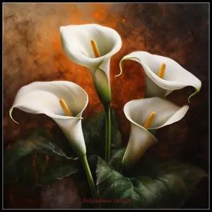 White Calla Lilies 1 - Chart Counted Cross Stitch Patterns Needlework DMC